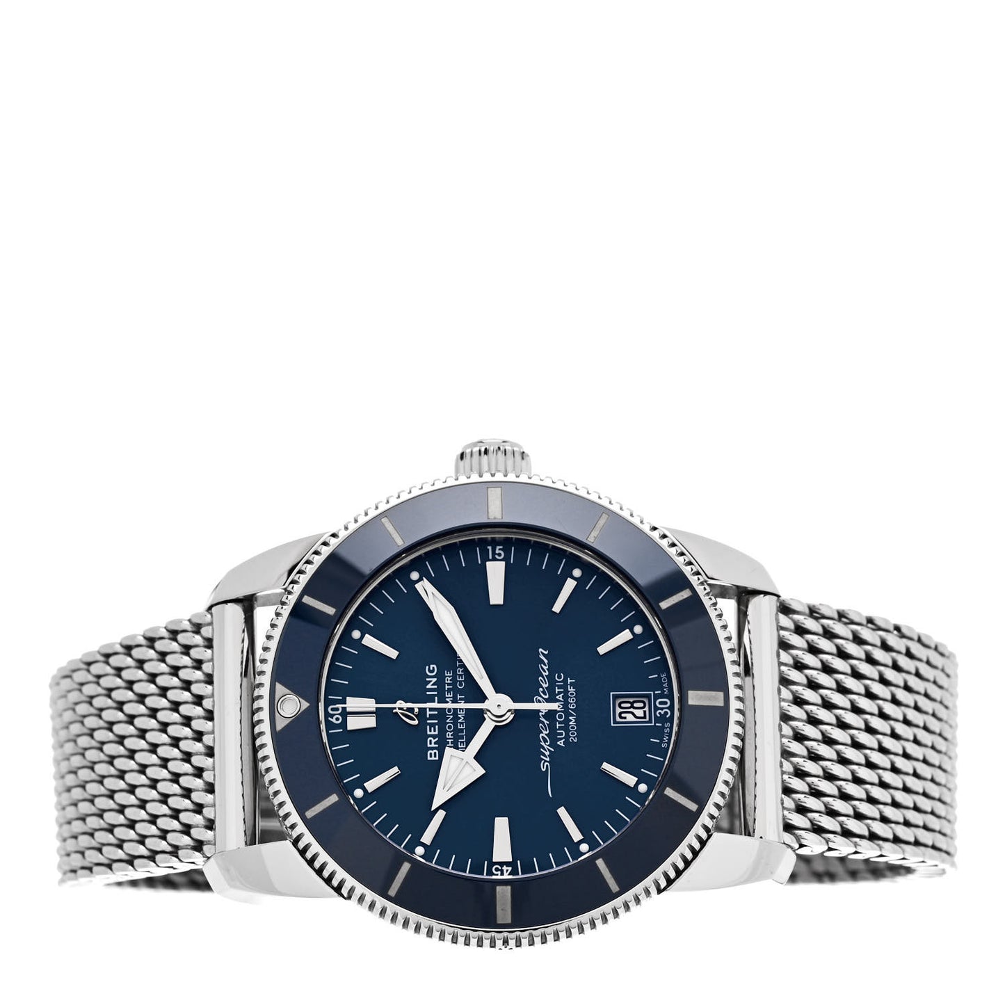 Stainless Steel 42mm Superocean Heritage II B20 Automatic Watch Blue AB2010161C1A1