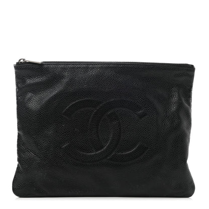 Chanel Caviar Timeless CC Cosmetic Pouch Black 1 of 9