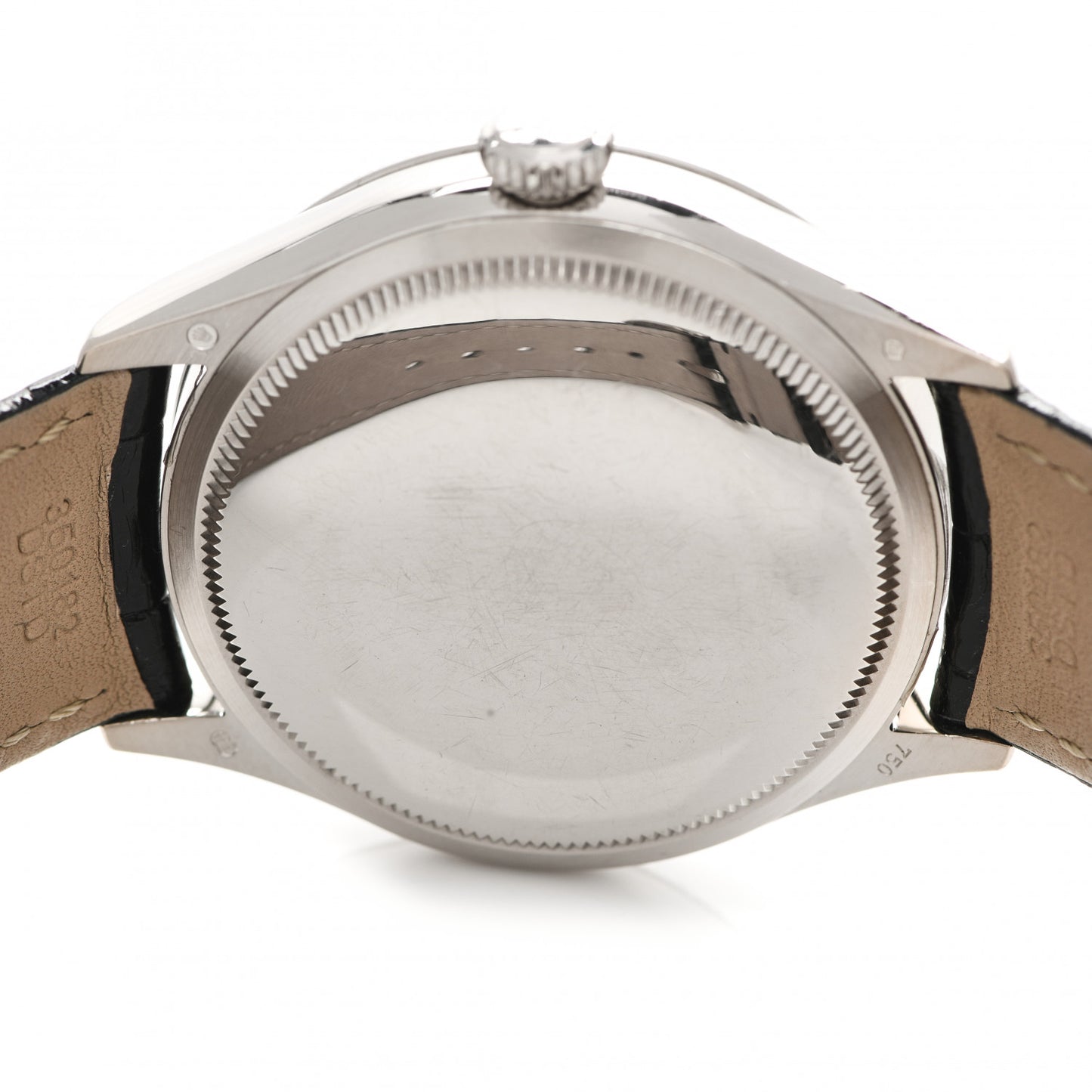 18K White Gold Alligator 38mm Cellini Date Watch Black 50519