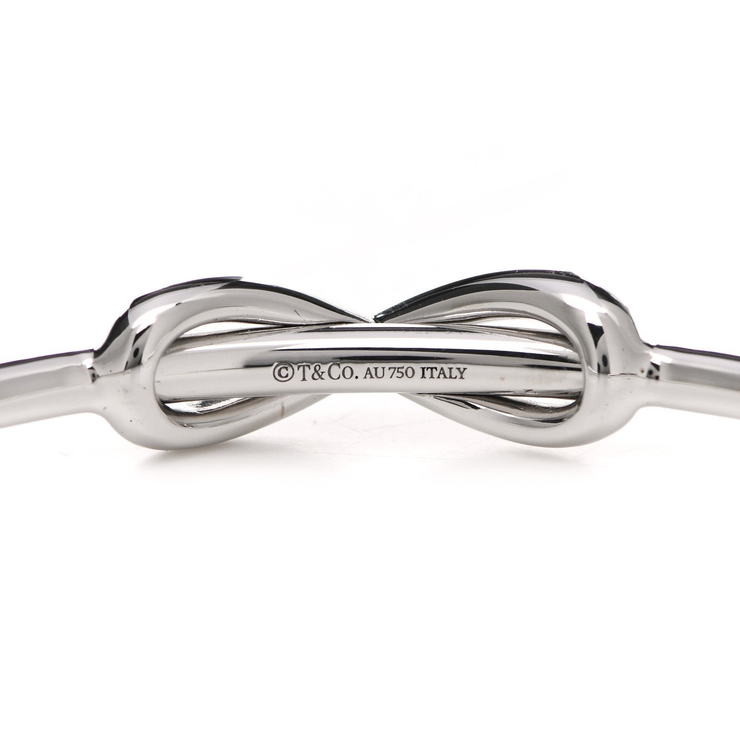 Tiffany 18K White Gold Diamond Infinity Cuff Bracelet 4 of 5