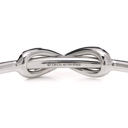 Tiffany 18K White Gold Diamond Infinity Cuff Bracelet 4 of 5