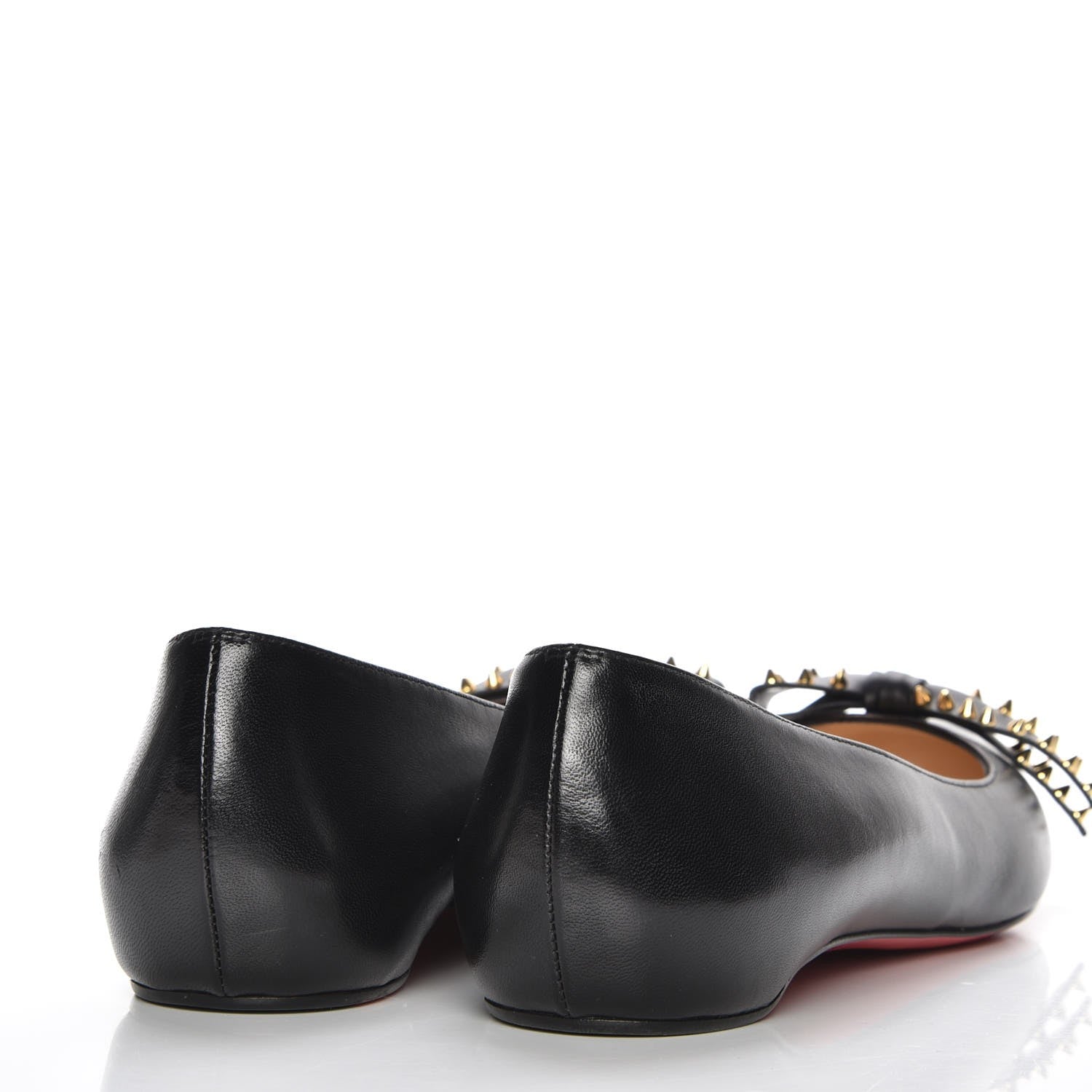 Christian Louboutin Shiny Nappa Spike Bow Ballerina Flats 39 Black 4 of 8