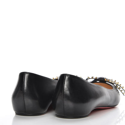 Christian Louboutin Shiny Nappa Spike Bow Ballerina Flats 39 Black 4 of 8