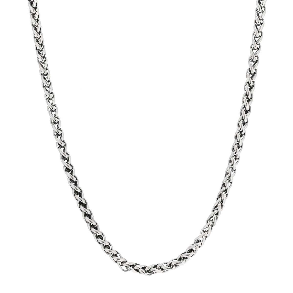 Sterling Silver 4mm Wheat Chain Necklace