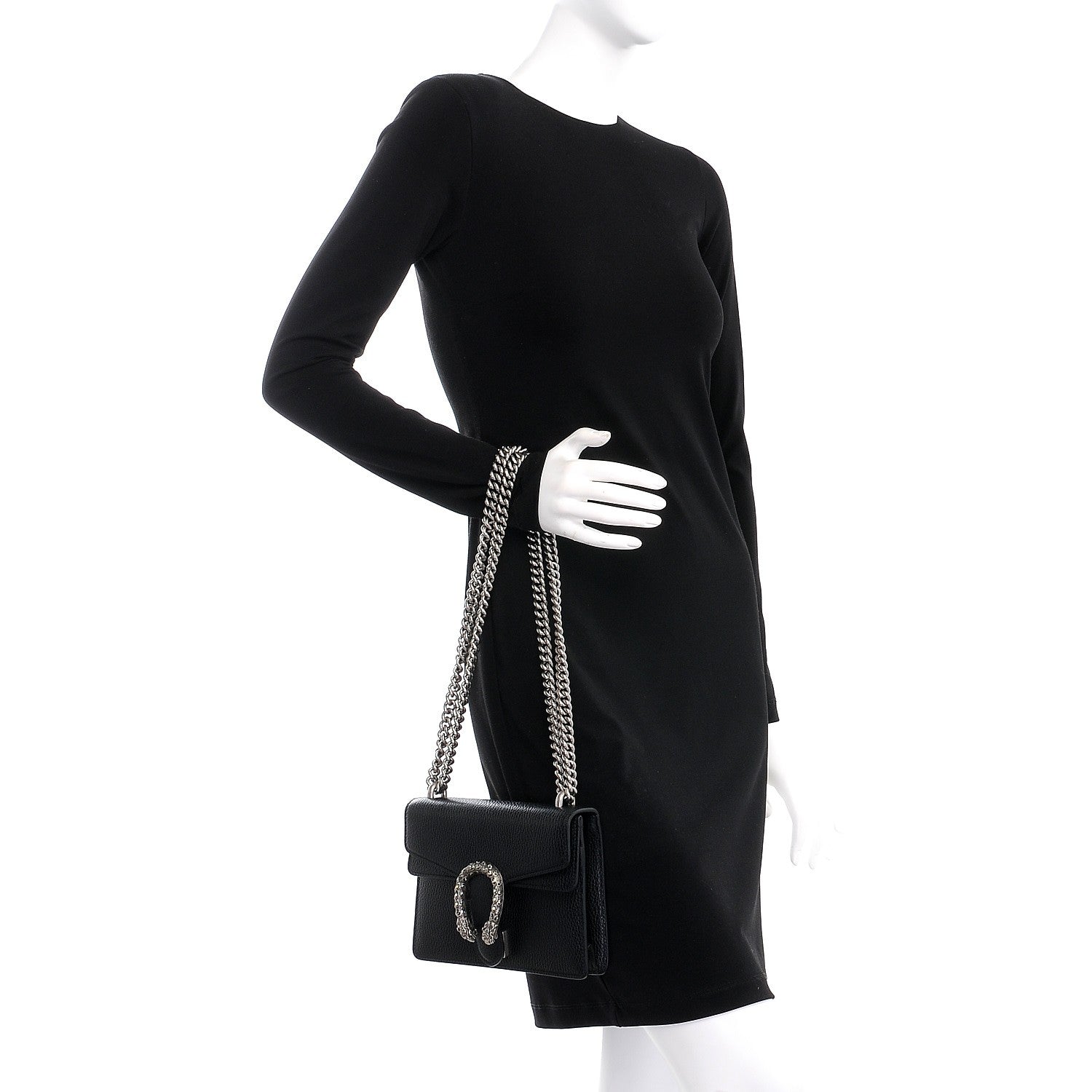 Gucci Calfskin Mini Dionysus Shoulder Bag Black 3 of 8