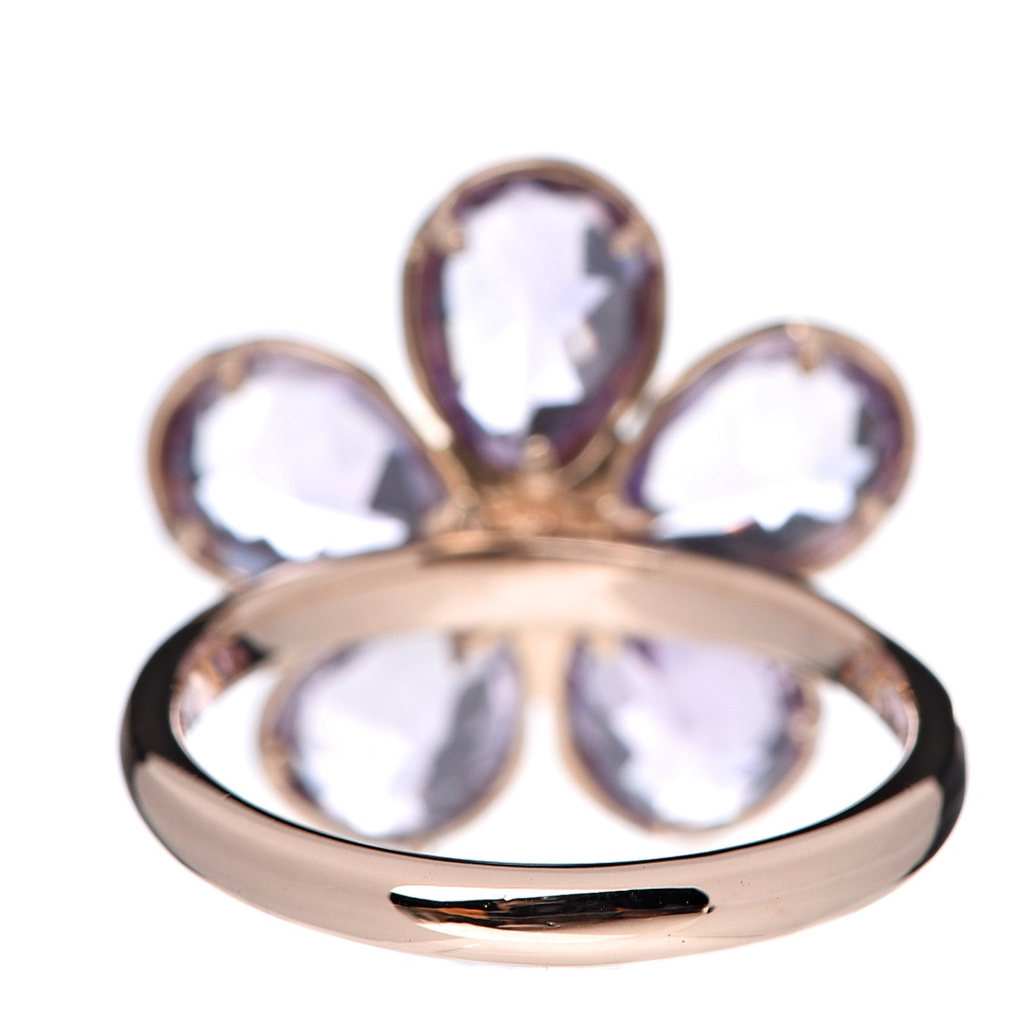 18K Rose Gold Amethyst Diamond Sparklers Flower Ring 52 6