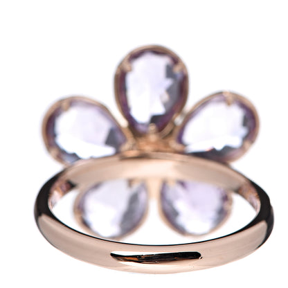 Tiffany 18K Rose Gold Amethyst Diamond Sparklers Flower Ring 52 6 4 of 7