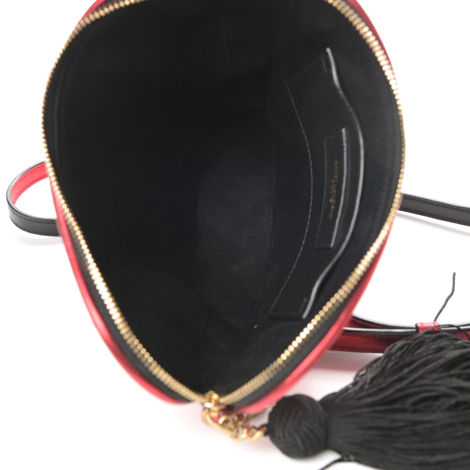 Saint Laurent Metallic Calfskin Heart Monogram Crossbody Black Rouge 5 of 12
