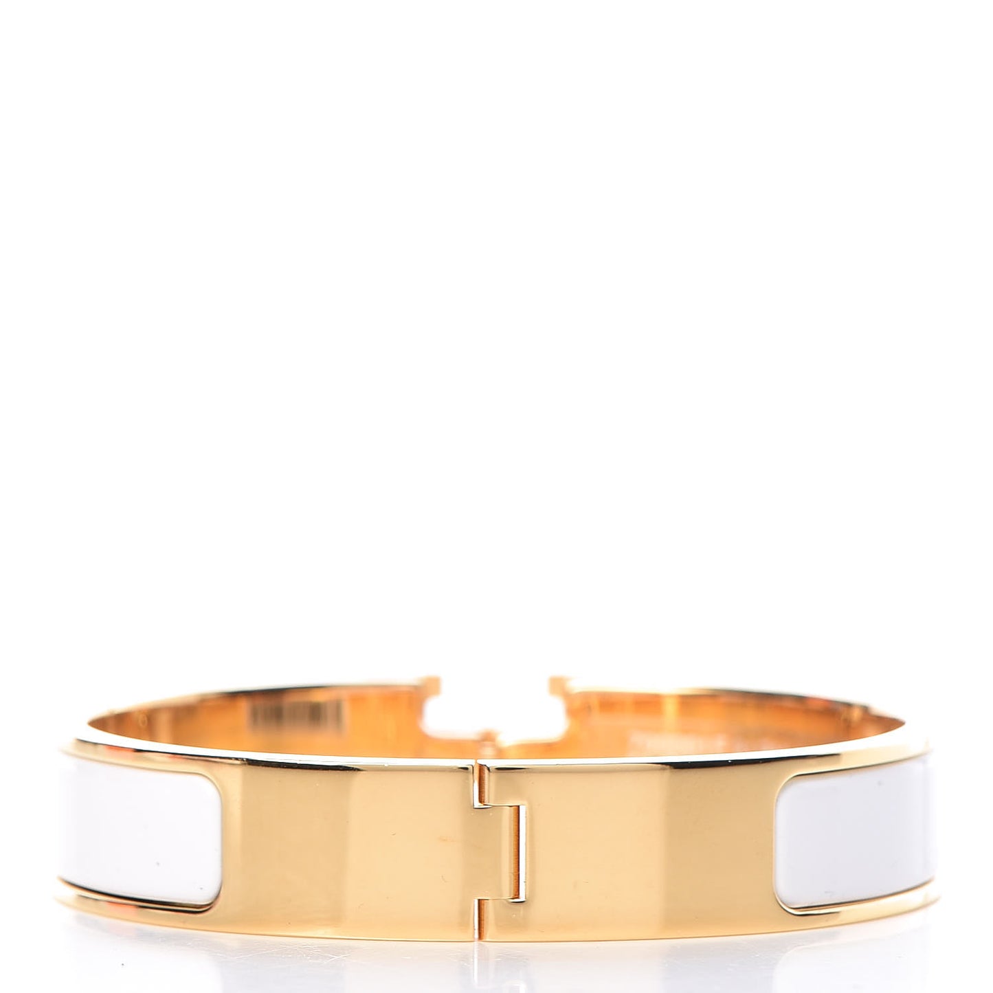 Enamel Narrow Clic Clac H Bracelet PM White