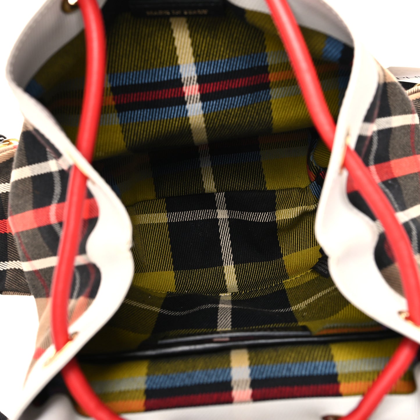Cotton Check Small Rucksack Backpack Caramel