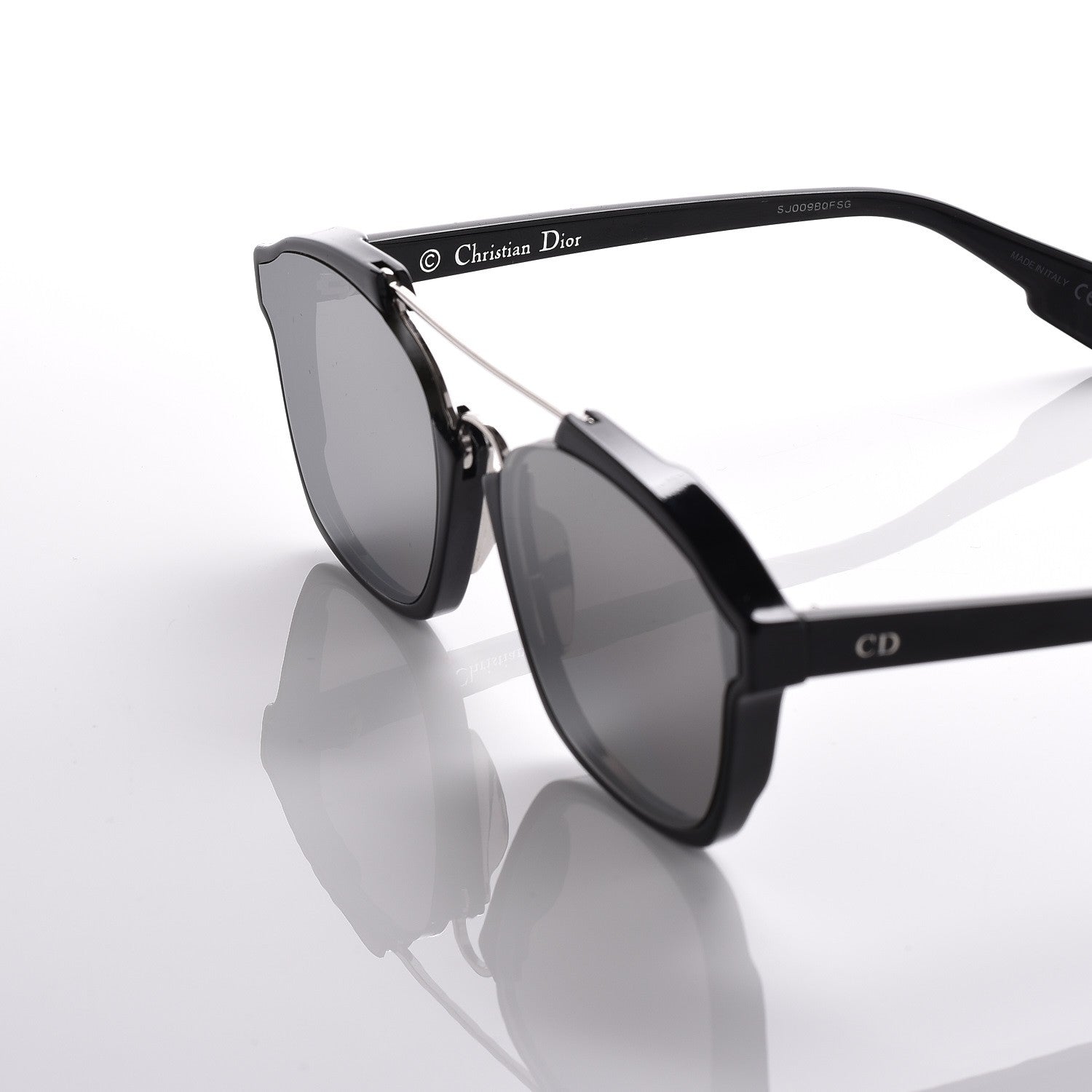 Christian Dior Abstract Square Mirrored Sunglasses Black 10 of 11
