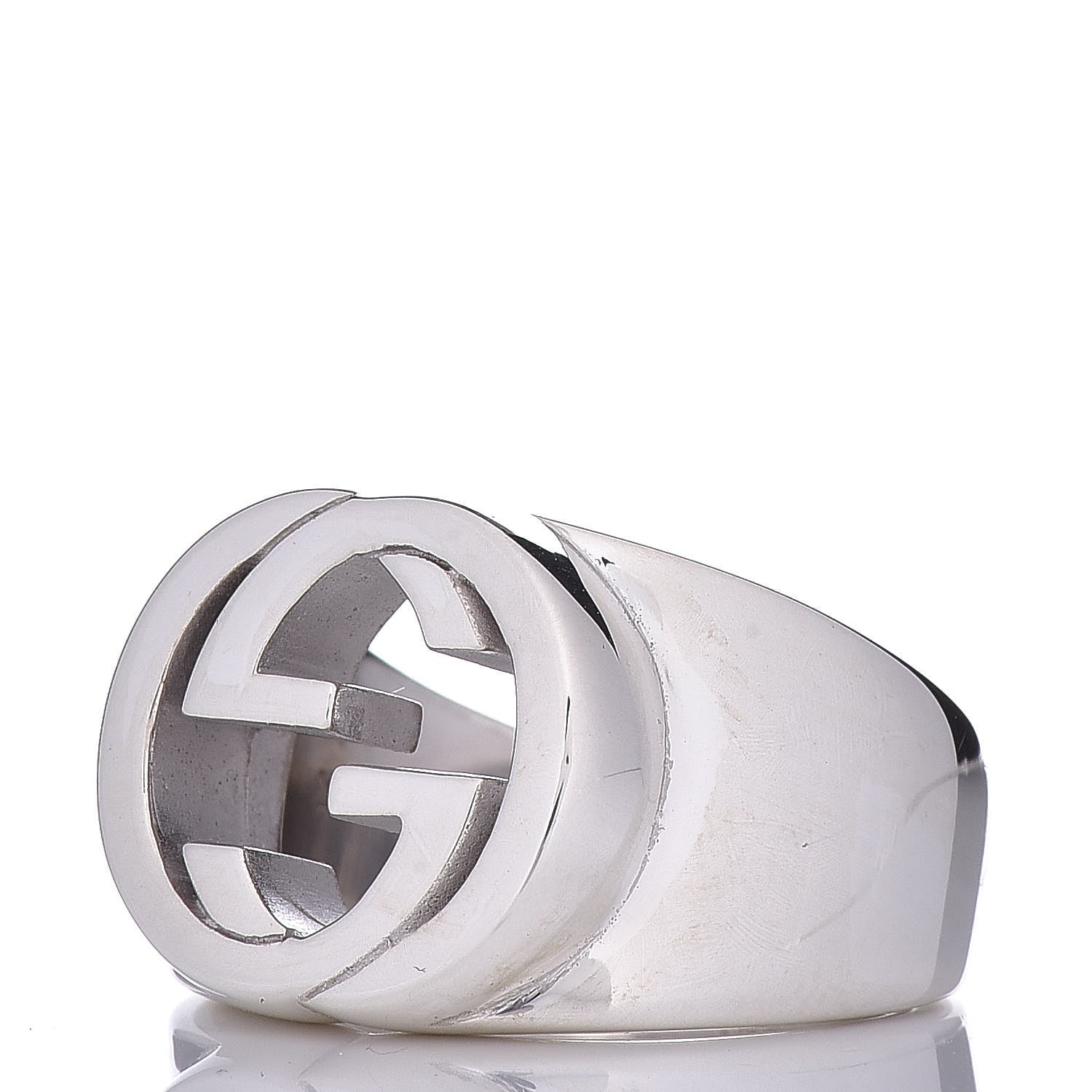 Gucci Sterling Silver Interlocking G Signet Ring 52 6 3 of 6