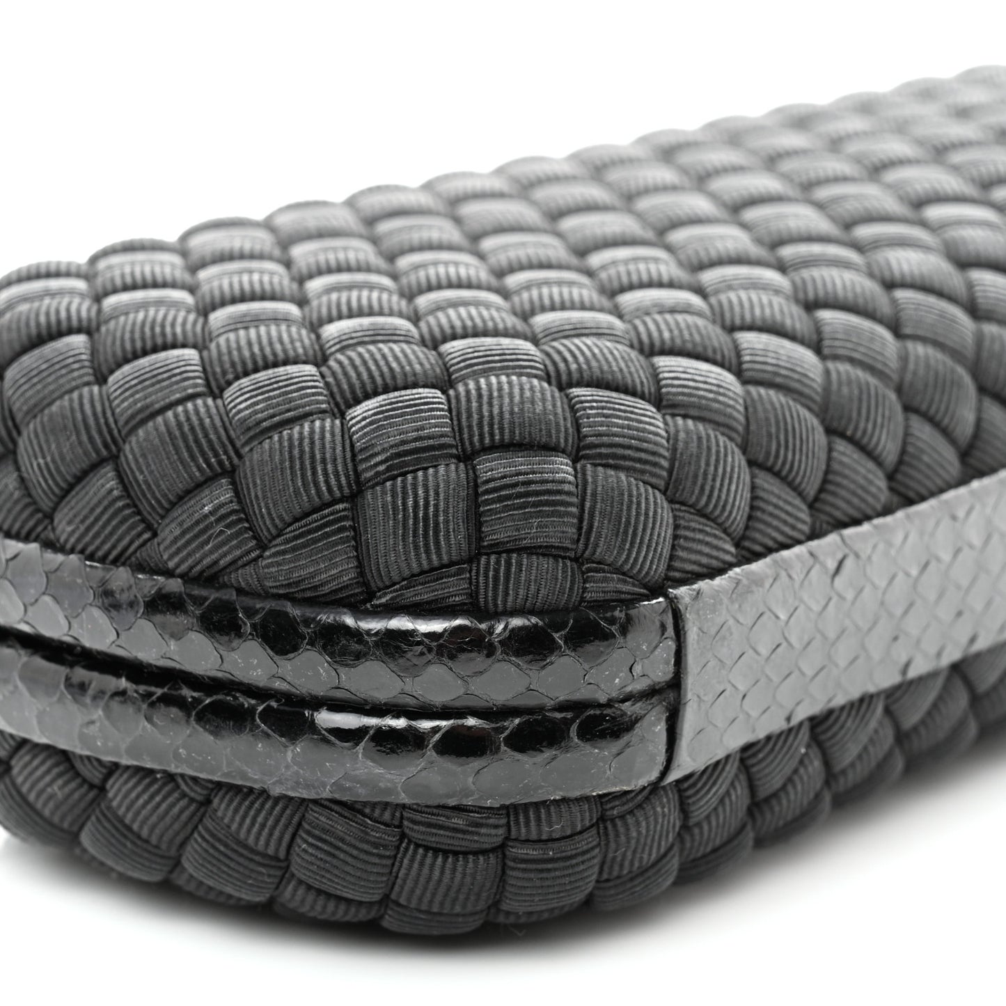 Satin Ayers Intreccio Impero Stretch Knot Clutch Black
