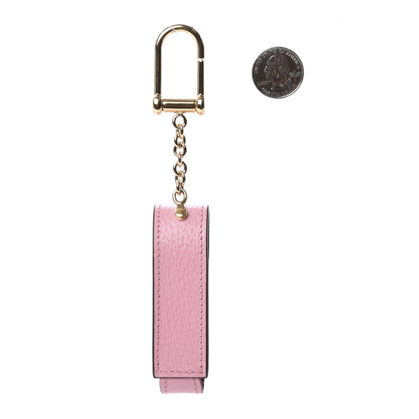Textured Calfskin Enamel Single Porte Rouges Keychain Wild Rose