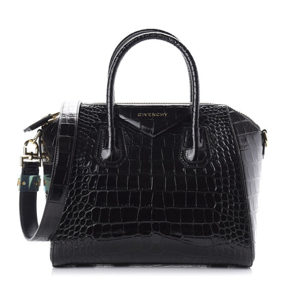 Givenchy Calfskin Crocodile Embossed Small Antigona Black 1 of 11