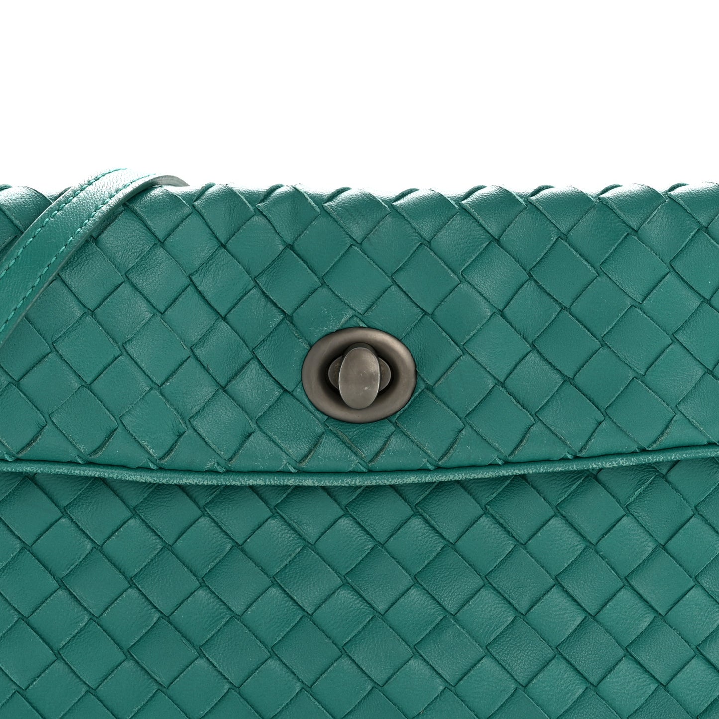 Nappa Intrecciato Flap Crossbody Mallard