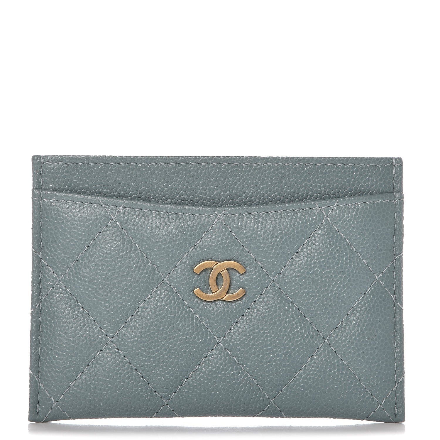 Chanel Iridescent Caviar Quilted Card Holder Light Blue 1 of 10