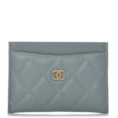 Chanel Iridescent Caviar Quilted Card Holder Light Blue 1 of 10