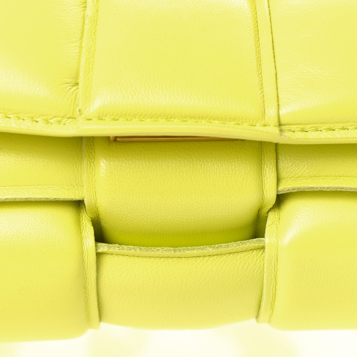 Lambskin Maxi Intreccio Padded Chain Cassette Crossbody Bag Seagrass