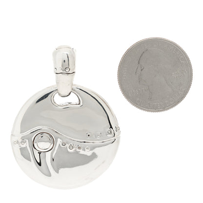 John Hardy Sterling Silver Bamboo Disc Pendant Necklace 2 of 3