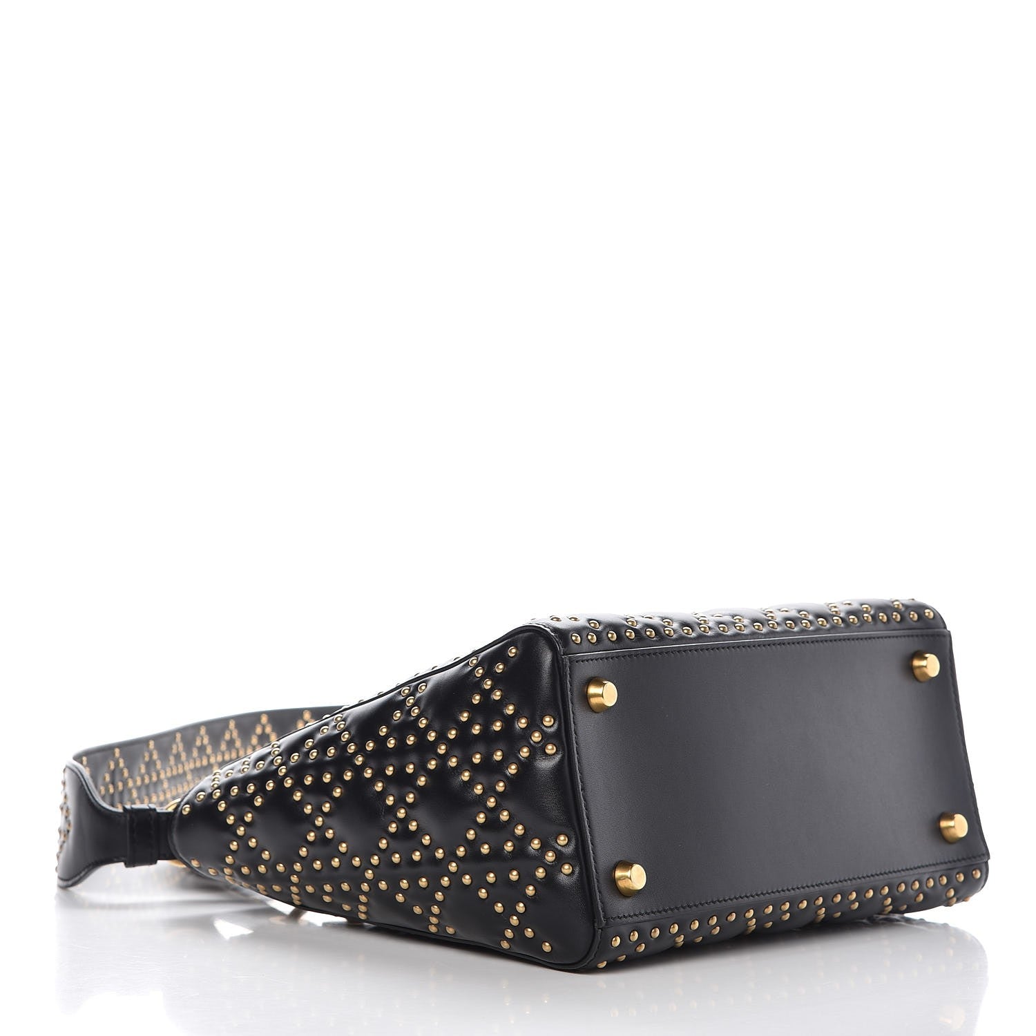Christian Dior Calfskin Cannage Studded Medium Supple Lady Dior Black 4 of 8