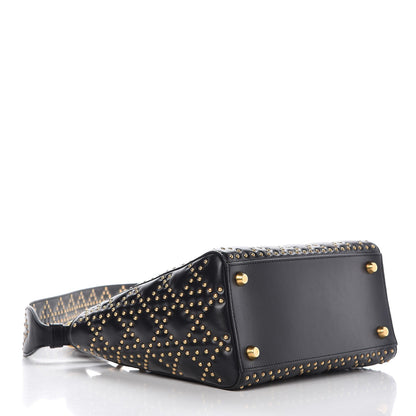 Christian Dior Calfskin Cannage Studded Medium Supple Lady Dior Black 4 of 8