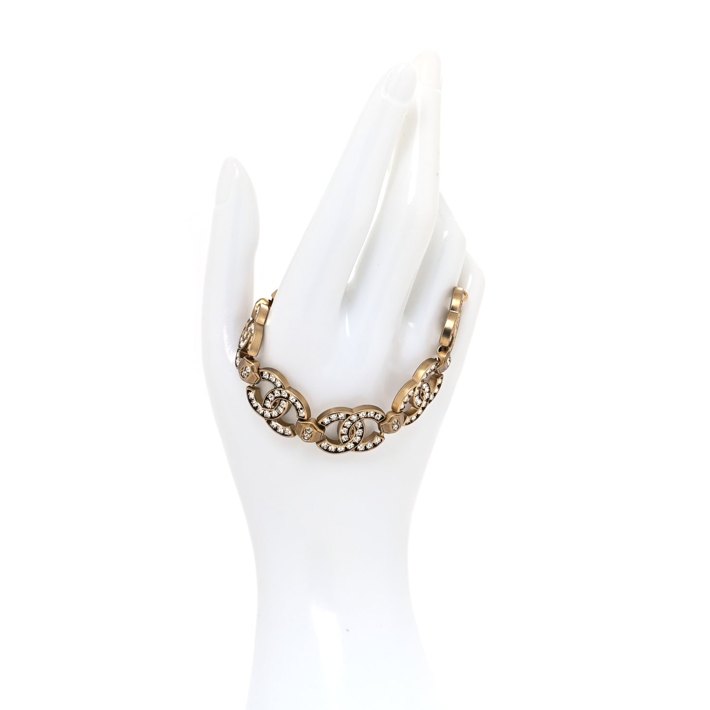Crystal CC Link Chain Bracelet Gold