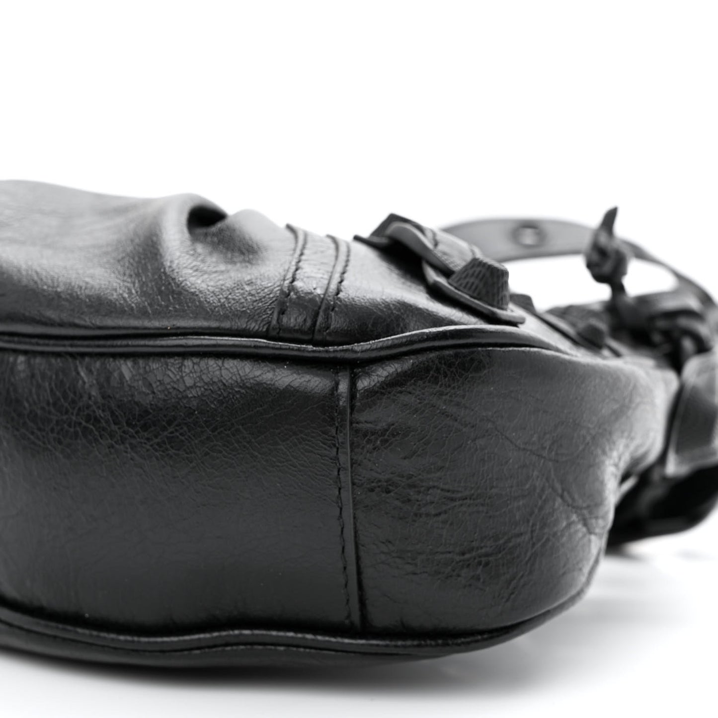 Agneau Arena Monochrome Le Cagole Shoulder Bag XS Black