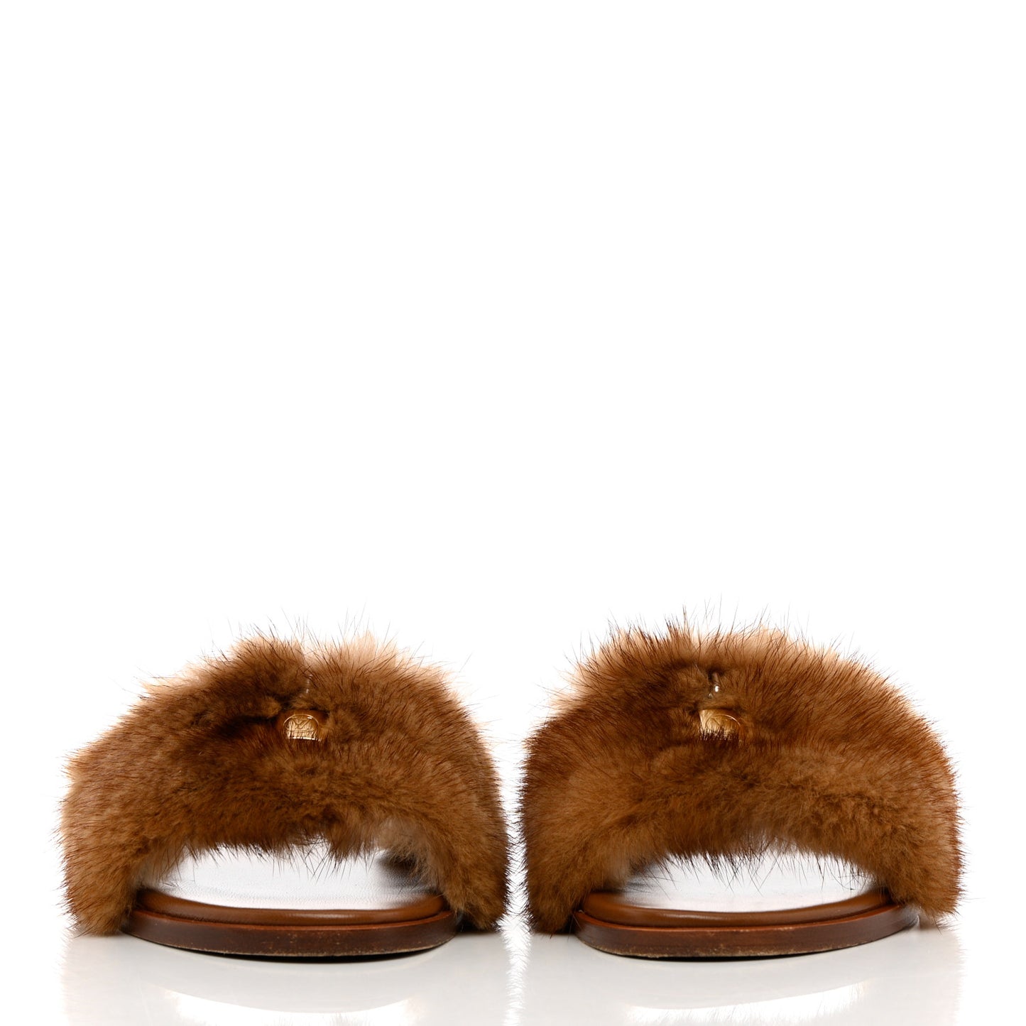 Mink Fur Lock It Flat Mule 40 Beige