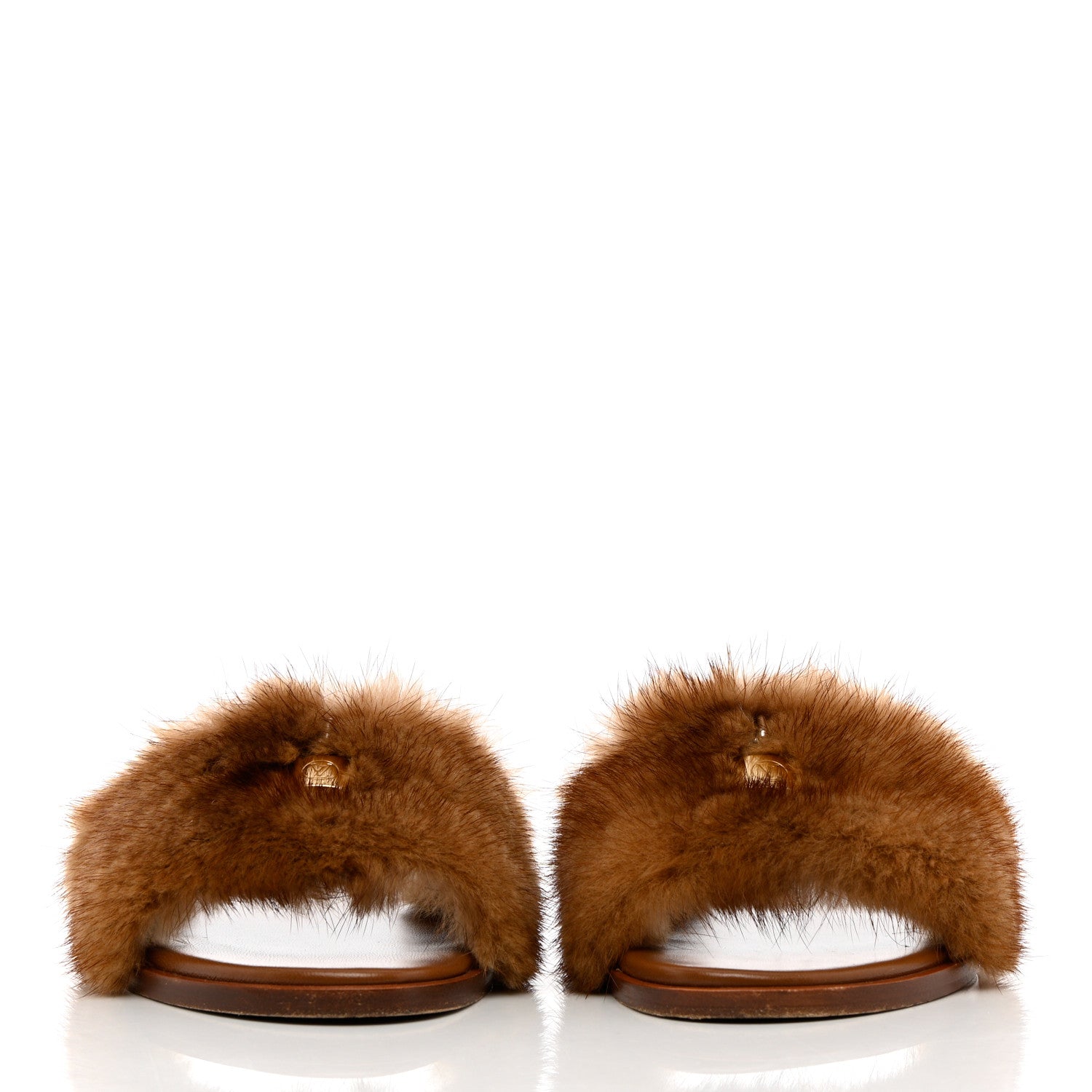 Louis Vuitton Mink Fur Lock It Flat Mule 40 Beige 2 of 14