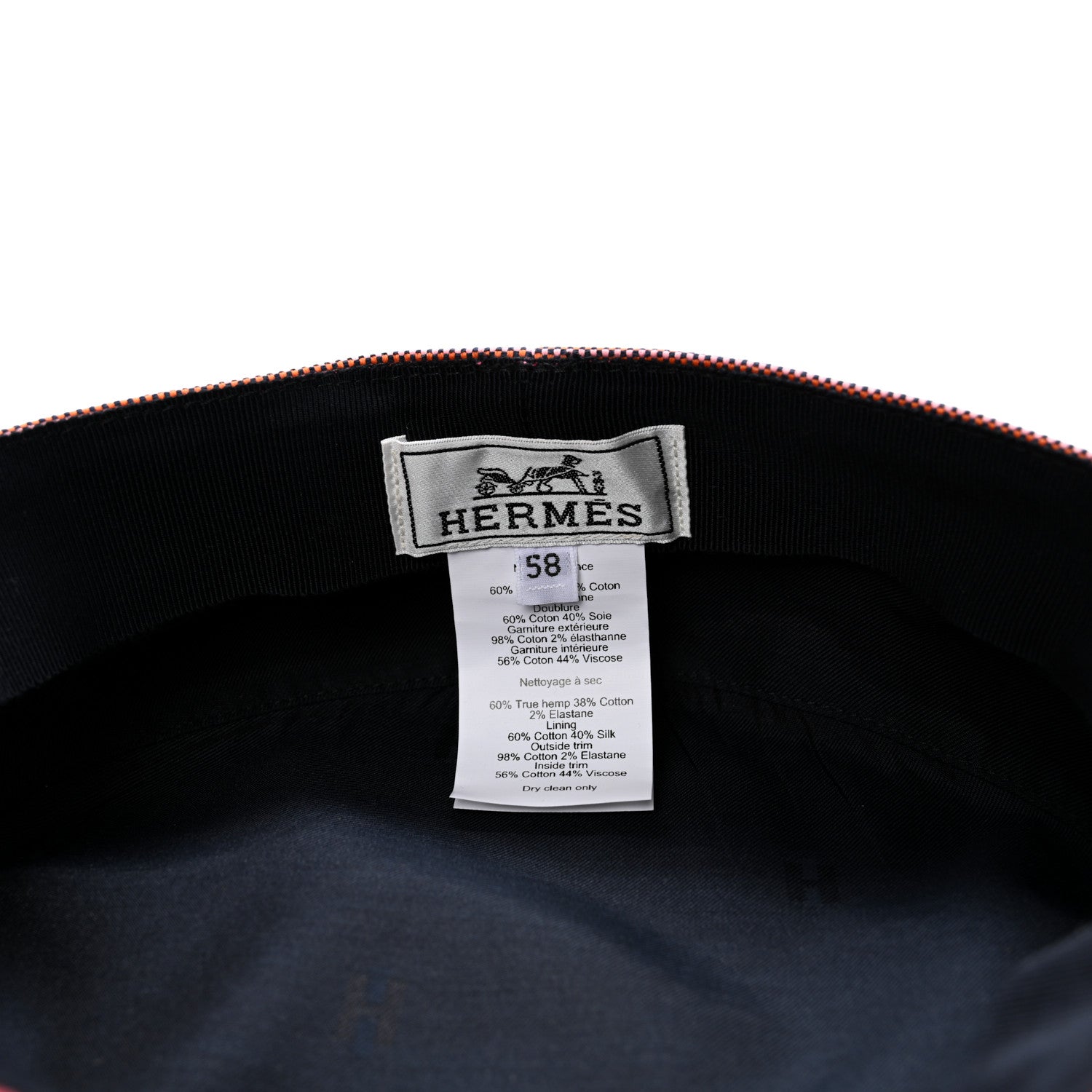 Hermes Toile De Chanvre Cotton Stretch Cavale Pop Cap 58 Rose 8 of 11