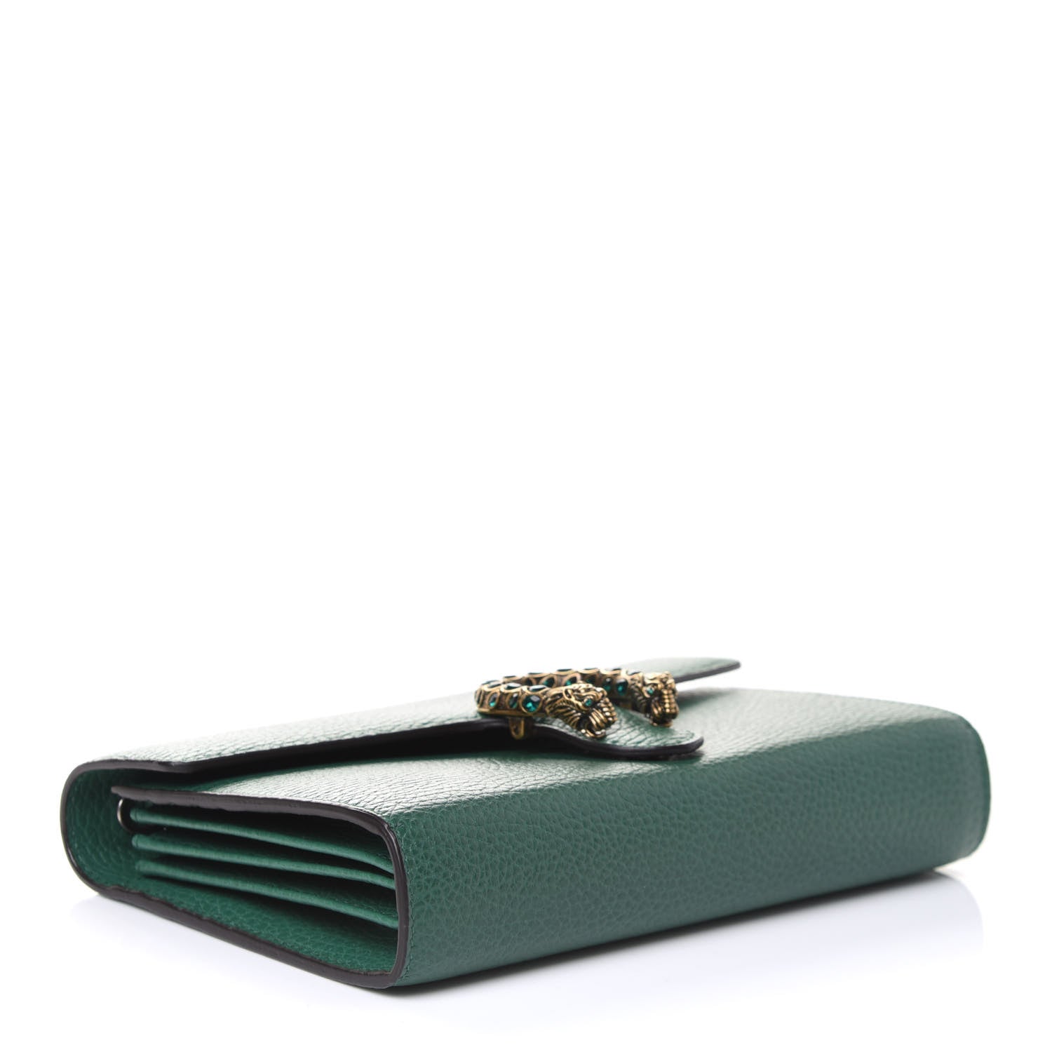 Gucci Calfskin Mini Dionysus Chain Wallet Emerald 4 of 6