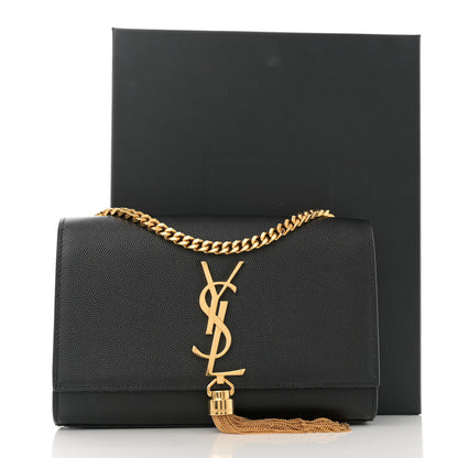 Saint Laurent Grain De Poudre Small Classic Monogram Kate Tassel Satchel Black 12 of 12