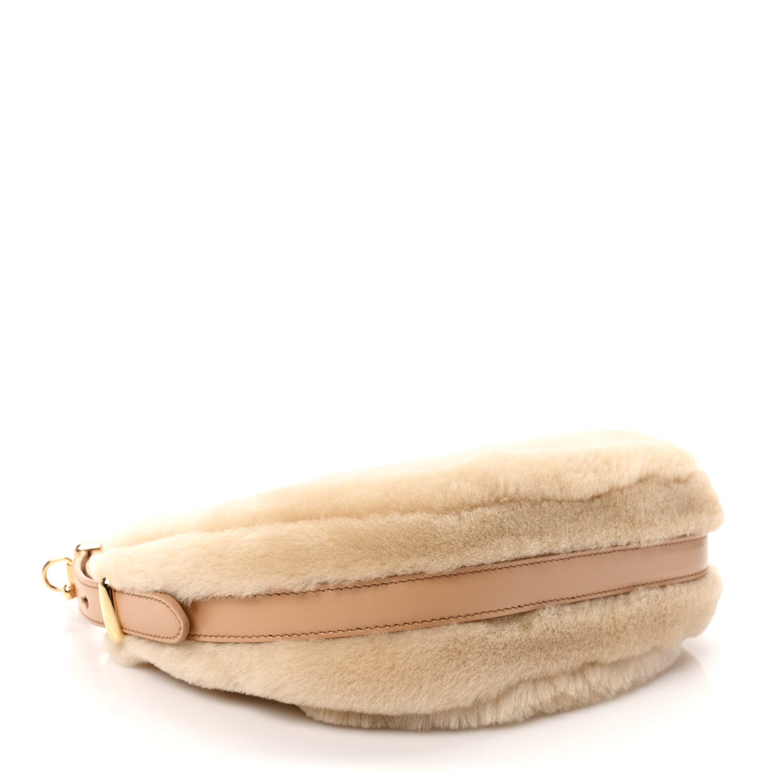 Prada Shearling Arque Shoulder Bag Ecru Noisette 4 of 9