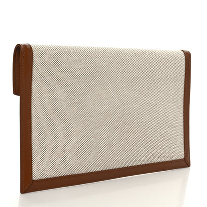 Saint Laurent Canvas Uptown Pouch Natural Beige Brick 3 of 6