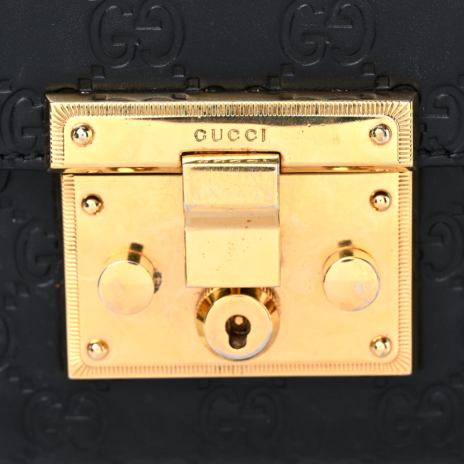 Gucci Guccissima Small Padlock Shoulder Bag Black 17 of 18