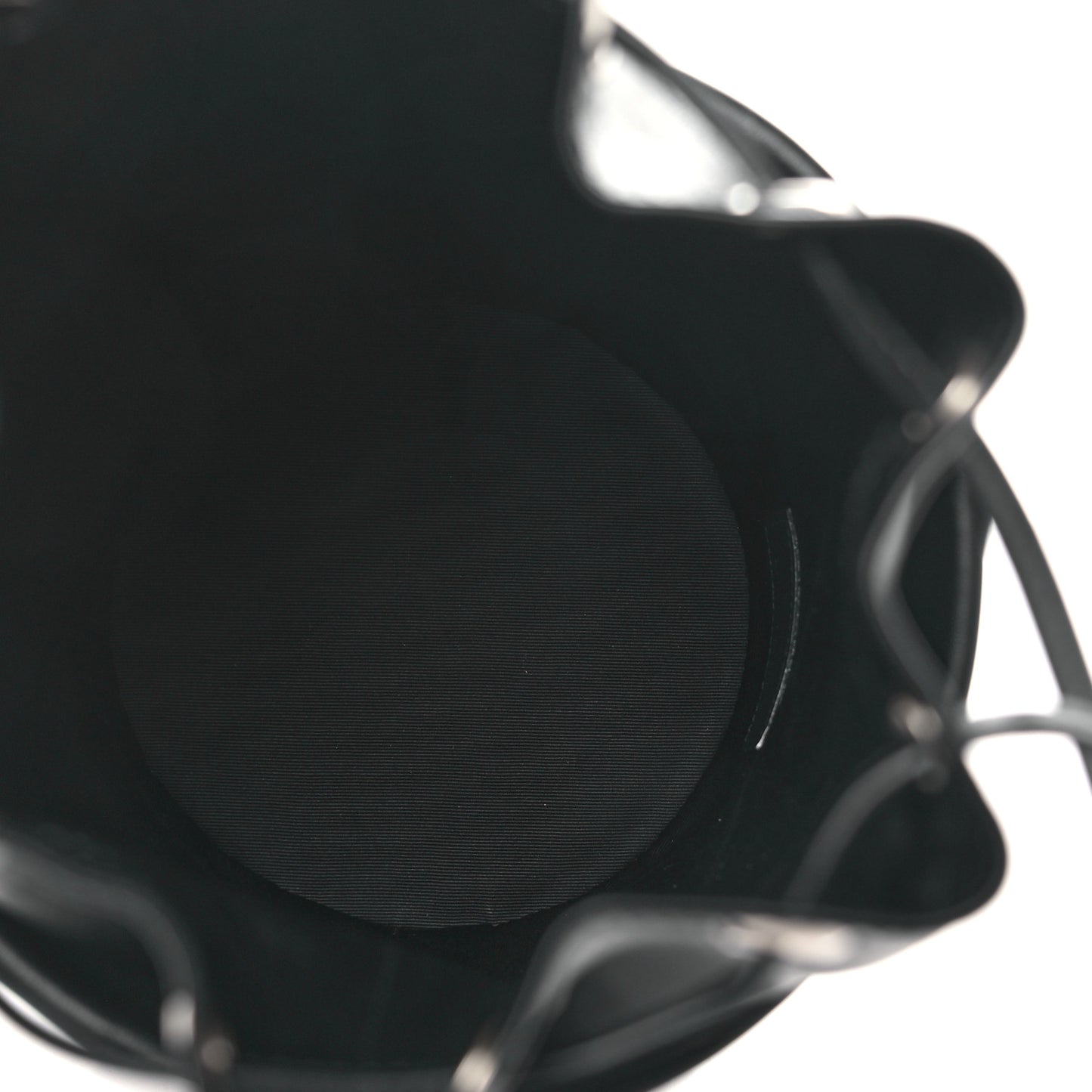 Smooth Calfskin Studded Small Bahia Drawstring Bucket Bag Black