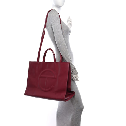 Telfar Vegan Leather Large Shopping Bag Oxblood 2 of 12