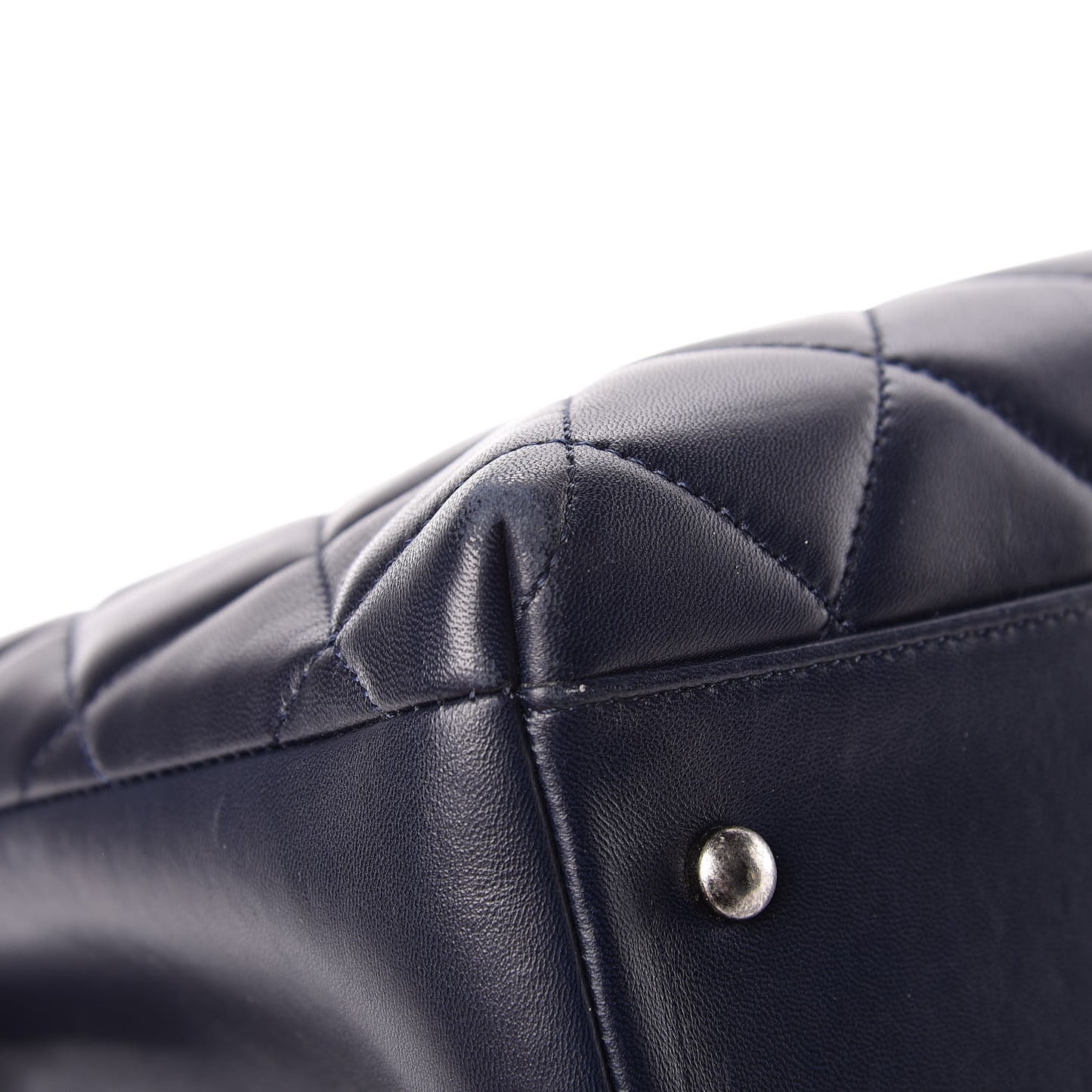 Lambskin Quilted Trendy CC Tote Navy