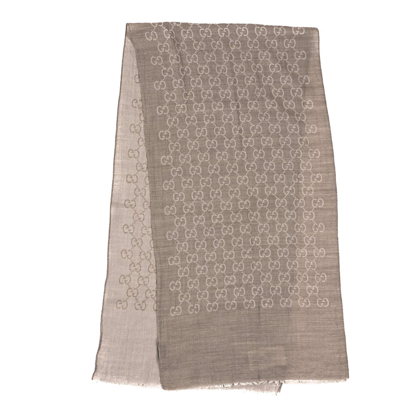 Wool Silk GG Monogram GGNat Scarf Sand