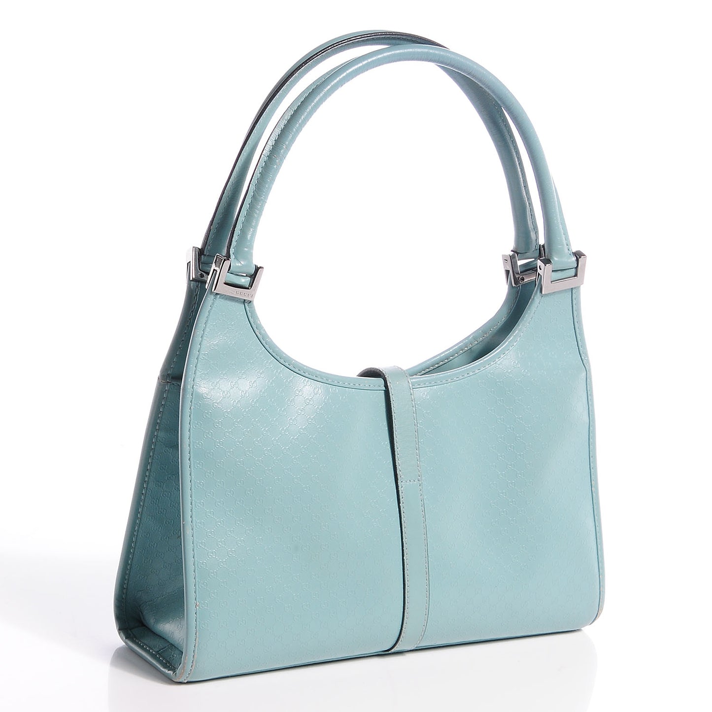 Leather Monogram Microguccissima Bardot Turquoise