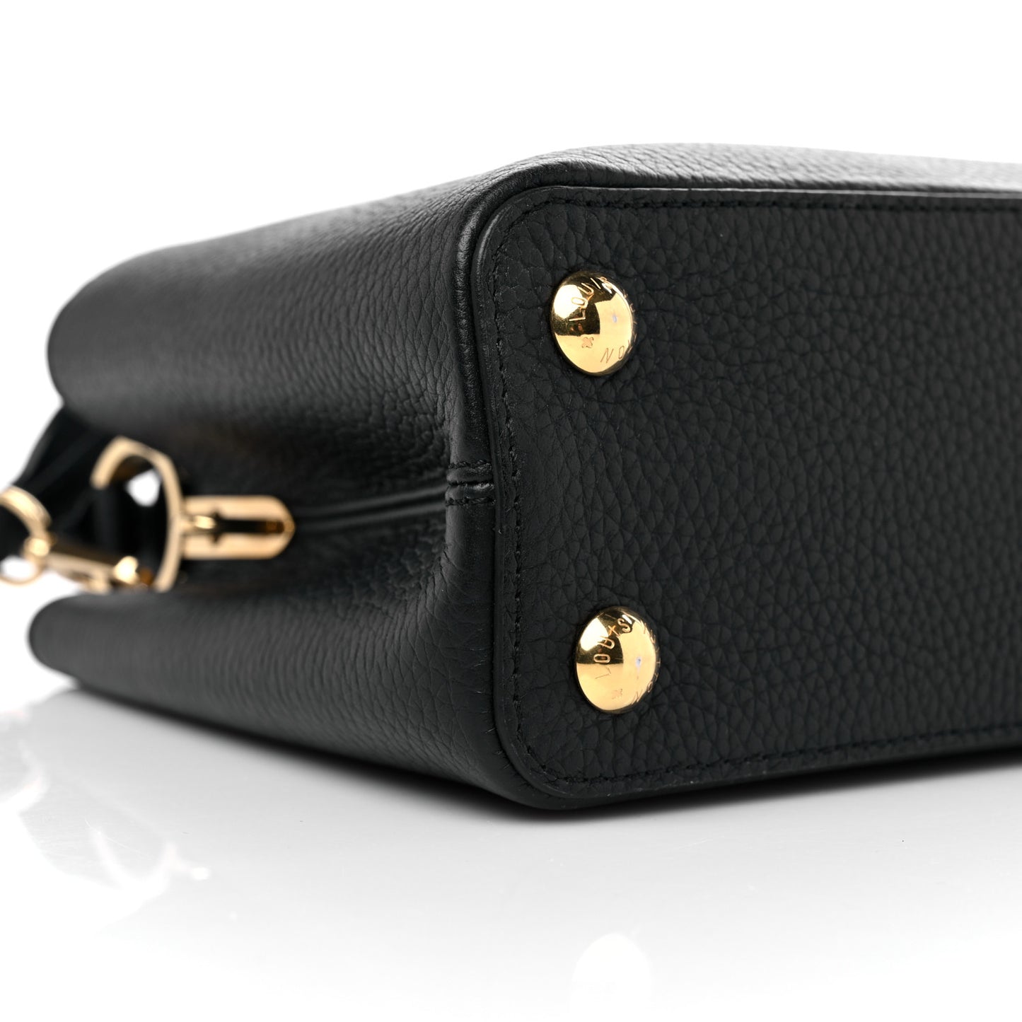 Taurillon Enamel Chain Capucines BB Black Multicolor