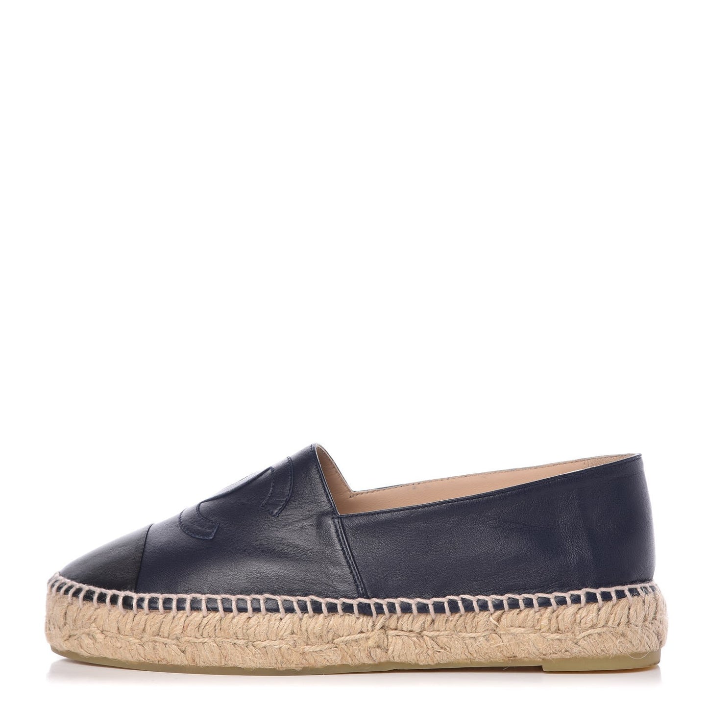 Lambskin Espadrilles 38 Navy Black