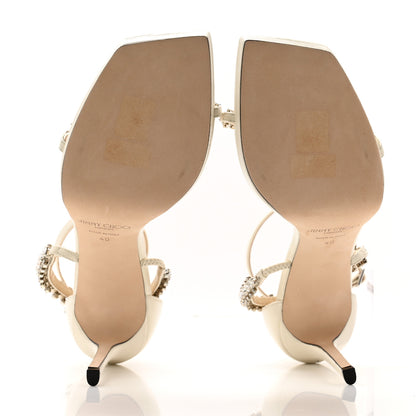 Jimmy Choo Calfskin Crystal Bing 105 Sandals 40 Latte 5 of 9