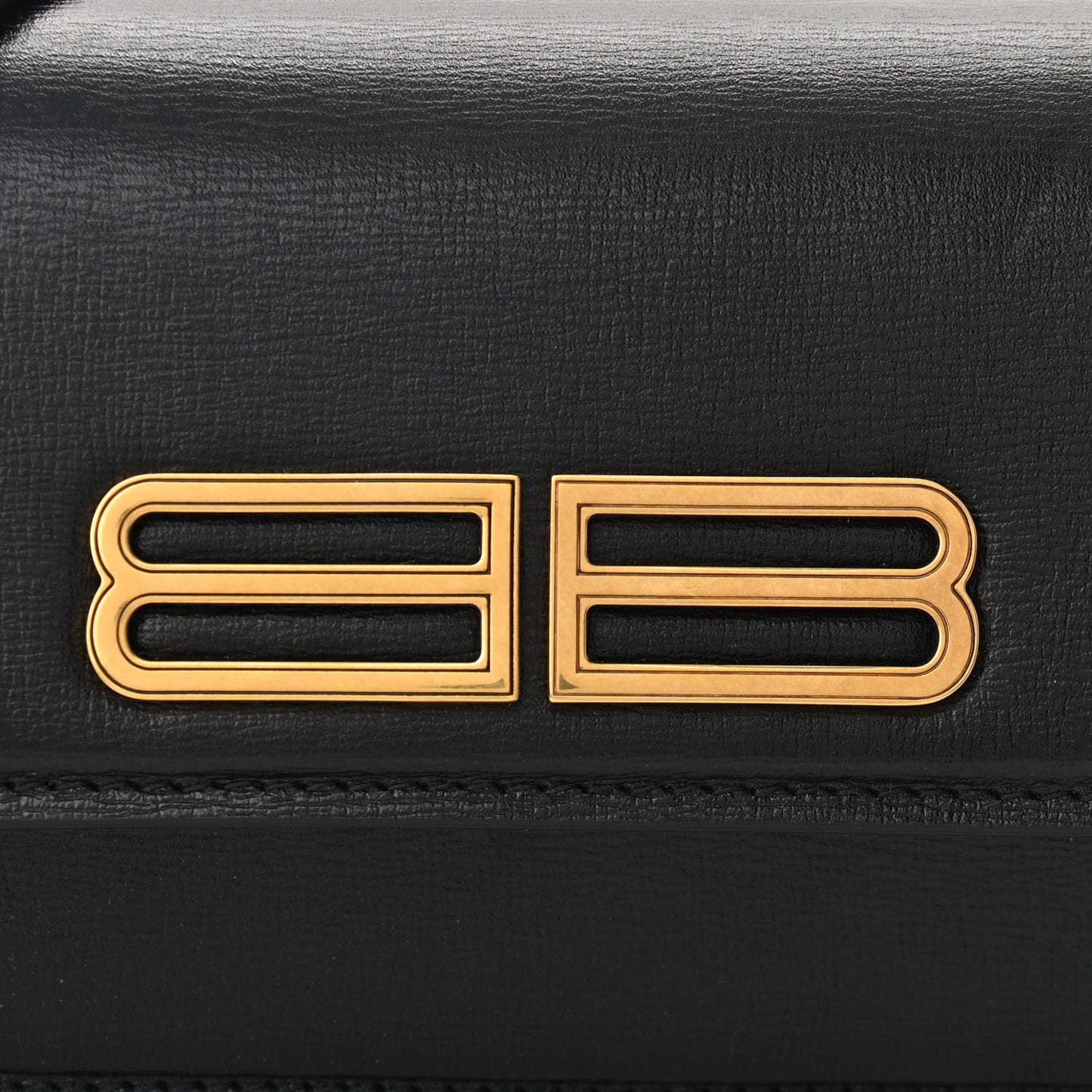Calfskin Stripe Embossed Gossip Chain Bag XS Black