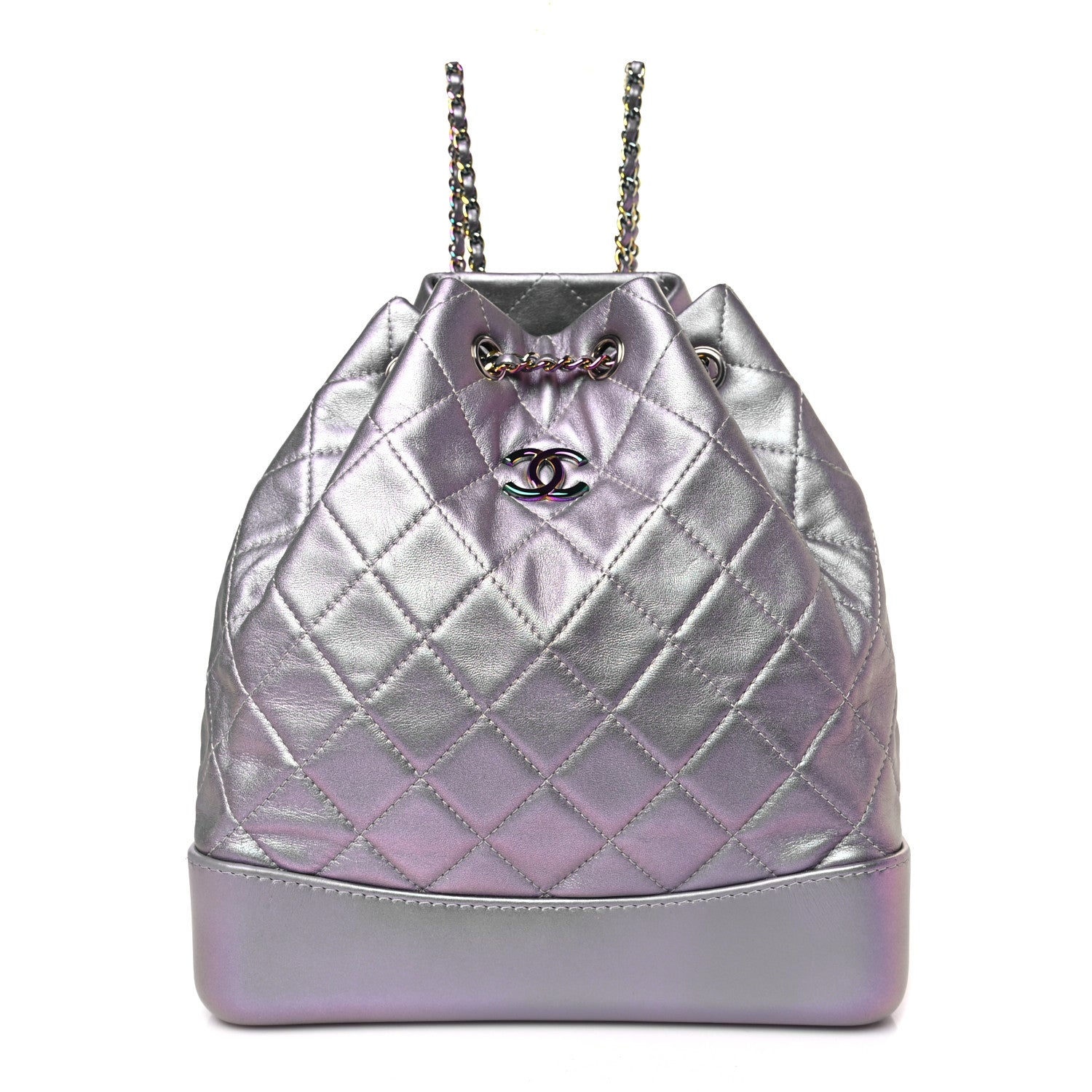 Chanel Iridescent Lambskin Calfskin Quilted Gabrielle Backpack Light Purple 1 of 10