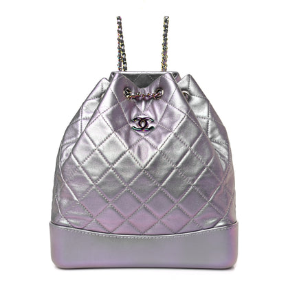 Chanel Iridescent Lambskin Calfskin Quilted Gabrielle Backpack Light Purple 1 of 10