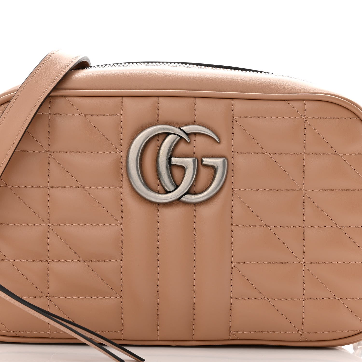 Gucci Calfskin Matelasse Aria Small GG Marmont Chain Shoulder Bag Camelia 10 of 10