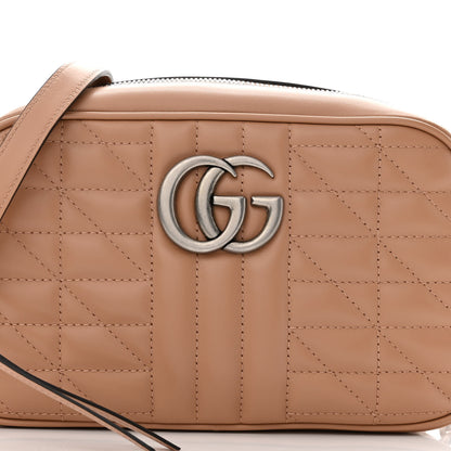 Gucci Calfskin Matelasse Aria Small GG Marmont Chain Shoulder Bag Camelia 10 of 10