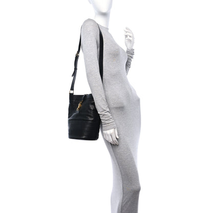 Saint Laurent Lambskin Seau Fermoir Bucket Bag Black 2 of 10